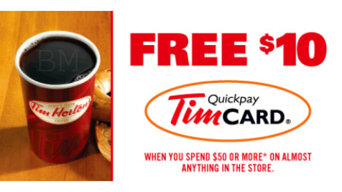 Shoppers Drug Mart: Get $10 Tim Hortons Card With $50 Spend