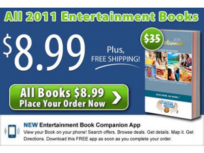 Entertainment Book 2011 Only $8.99 & Free Shipping
