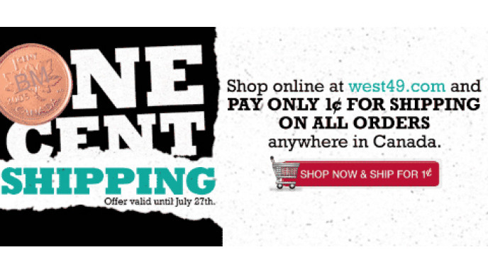 West49 Canada: 1 Cent Shipping