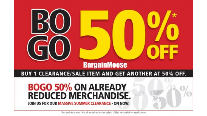 Marks Work Wearhouse: BOGO 50% Off Summer Sale Merchandise