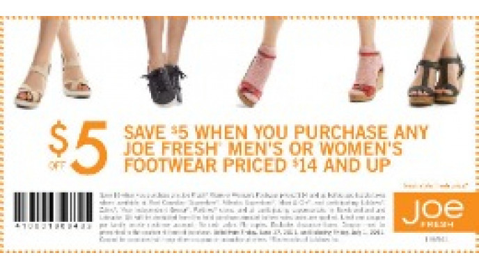 Joe Fresh Printable Coupons: Save $5 Off Men's And Women's Footwear And Swimwear