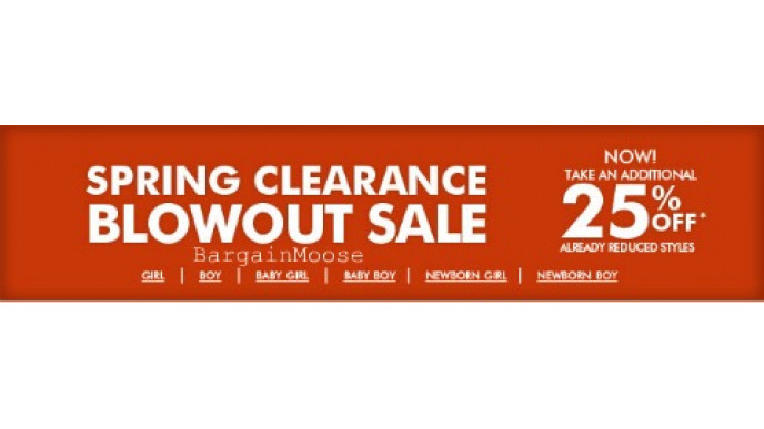 Children's Place Canada: Extra 25% Off Sale Items