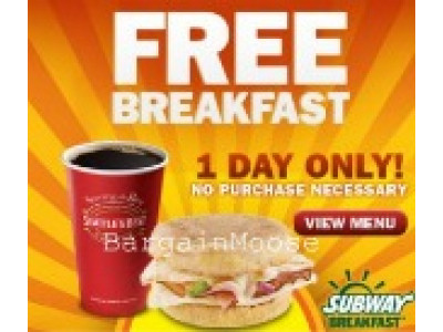 Subway Canada: Free Breakfast