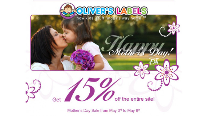Oliver's Labels: 15% Off Mother's Day Sale