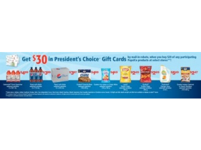 $30 President's Choice Gift Cards With $20 PepsiCo Products
