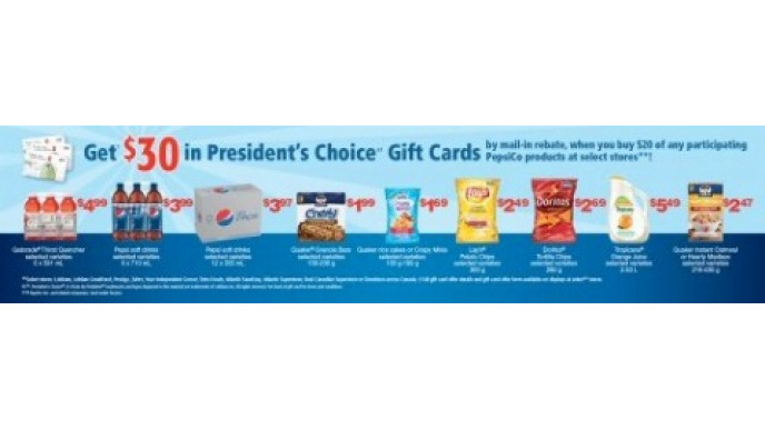 $30 President's Choice Gift Cards With $20 PepsiCo Products