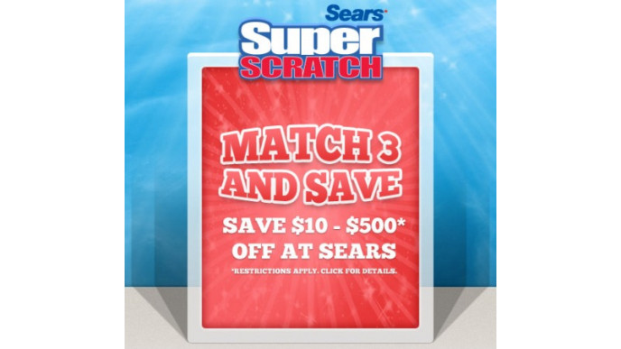 Sears Canada: Scratch And Save $5-$500