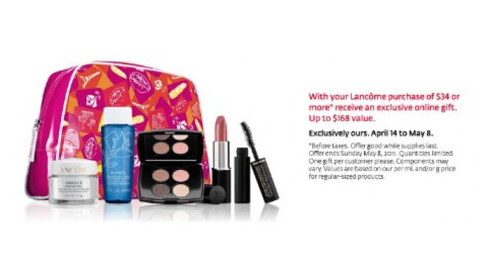 The Bay: $168 Lancome Gift With $34 Purchase & Free Shipping On Any Beauty Order Over $49