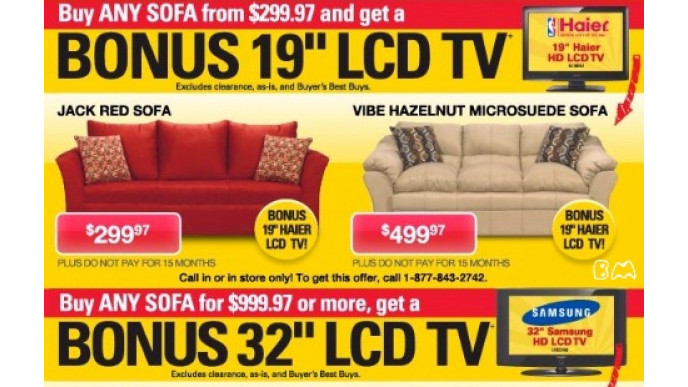 The Brick Free Tv With Sofa Purchase
