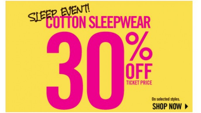 La Senza 30% Off Cotton Sleepwear