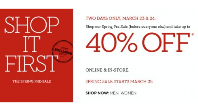 Banana Republic: Spring Pre-Sale Up To 40% Off 