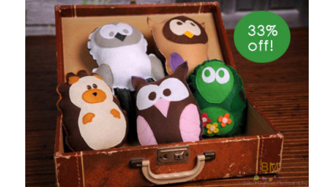 True Cuddles: 33% Off Felt Woodland Creatures
