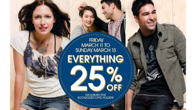 Bootlegger Shopping Party Weekend: 25% Off