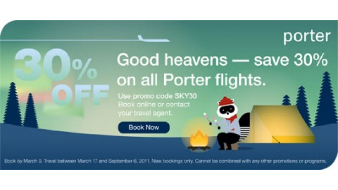 Porter Airlines: 30% Off Flights