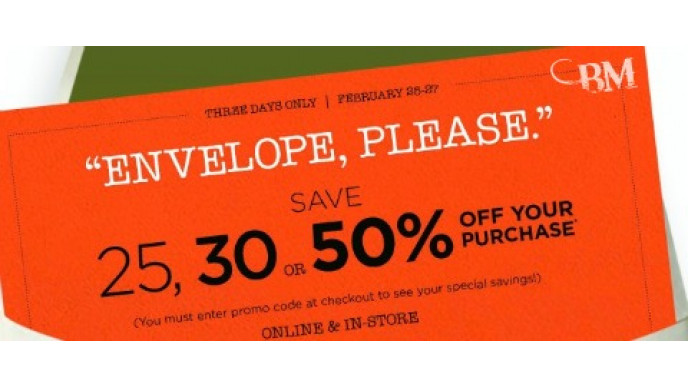 Banana Republic: Envelope Event - Save 25, 30 or 50%