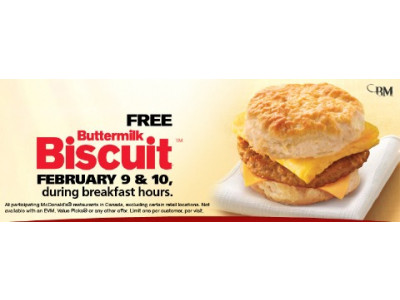 Canadian Freebies: Free McDonald's Buttermilk Biscuit Breakfast Sandwich