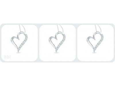 Peoples: Diamond Accent Tilted Heart Pendant $29.99 (Orig. $69.99)
