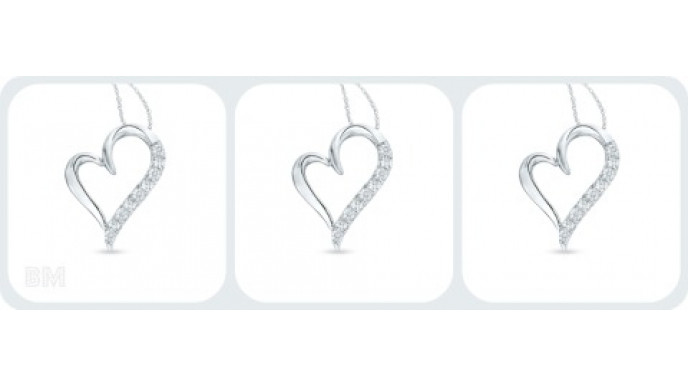 Peoples: Diamond Accent Tilted Heart Pendant $29.99 (Orig. $69.99)