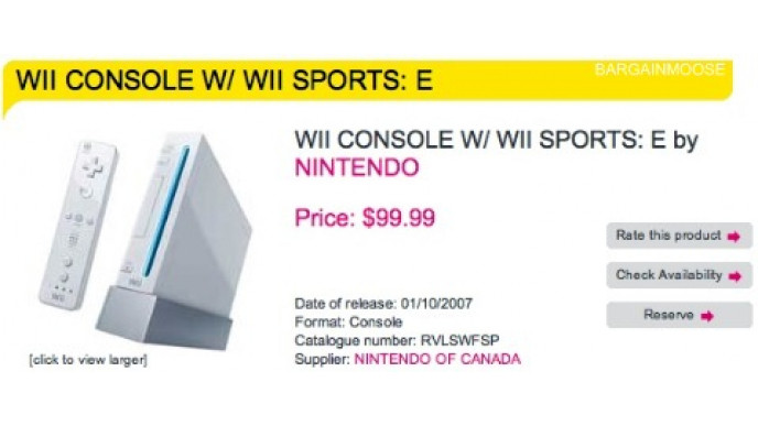 HMV: WII Console with Wii Sports only $99.99