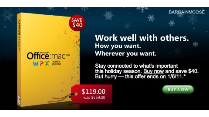 OfficeforMac: Save $40 on Office 2011 for Mac ($119)