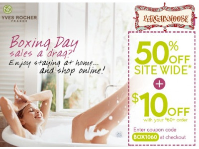 Yves Rocher: 50% Off + $10 Off + Free Shipping Boxing Day Sale