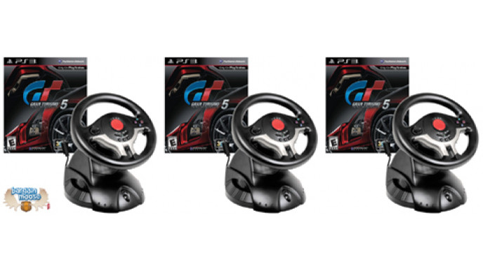 Gran Turismo 5 (PS3) & Driving Wheel For Only $59.99