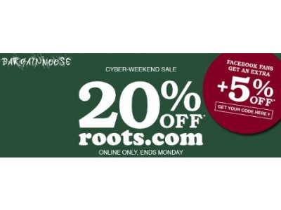 Roots Canada: Cyber-Weekend Sale