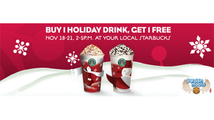Starbucks Canada: Buy 1 Holiday Drink Get 1 Free
