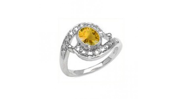 eBay Deal: Citrine & Diamond Sterling Silver Ring $17.16