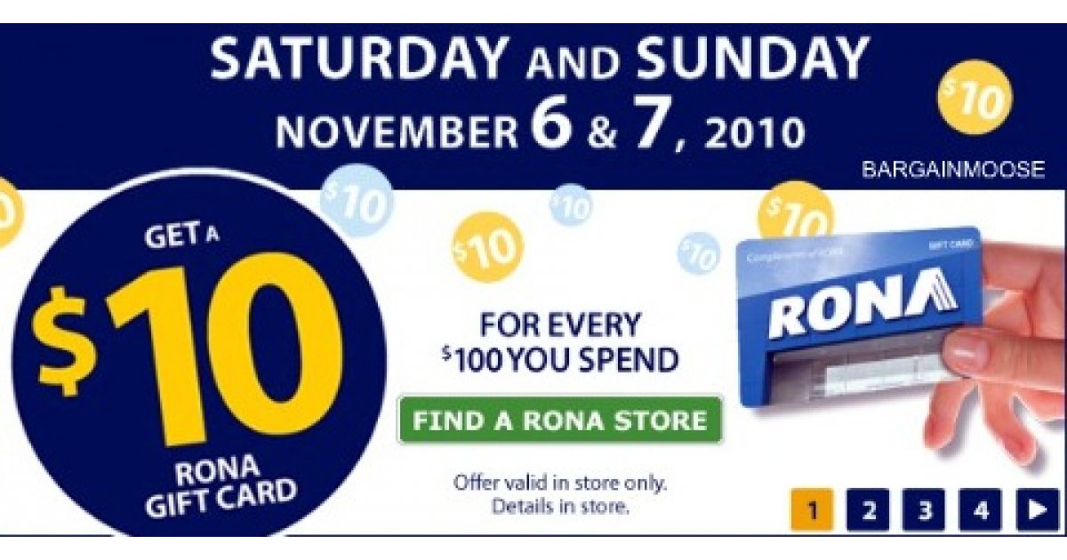 Rona Canada 10 Gift Card with 100 Purchase