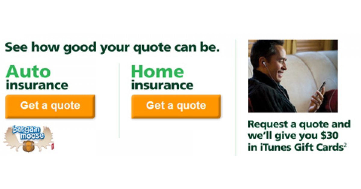 30 Free iTunes With Insurance Quote (Ontario Only)