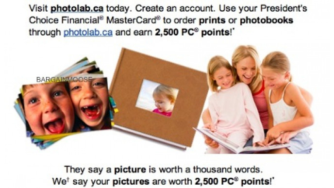 Loblaws Photo Lab: Order and Get 2,500 Extra PC Points