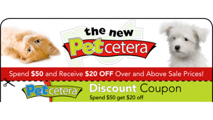 Petcetera Canada: $20 Off Printable Coupon