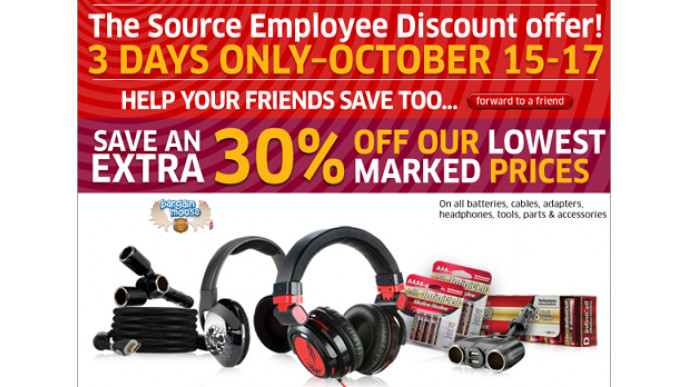 The Source Canada Employee Pricing