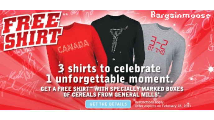 "Free" Olympic Hockey Shirts - With Cereal Purchase