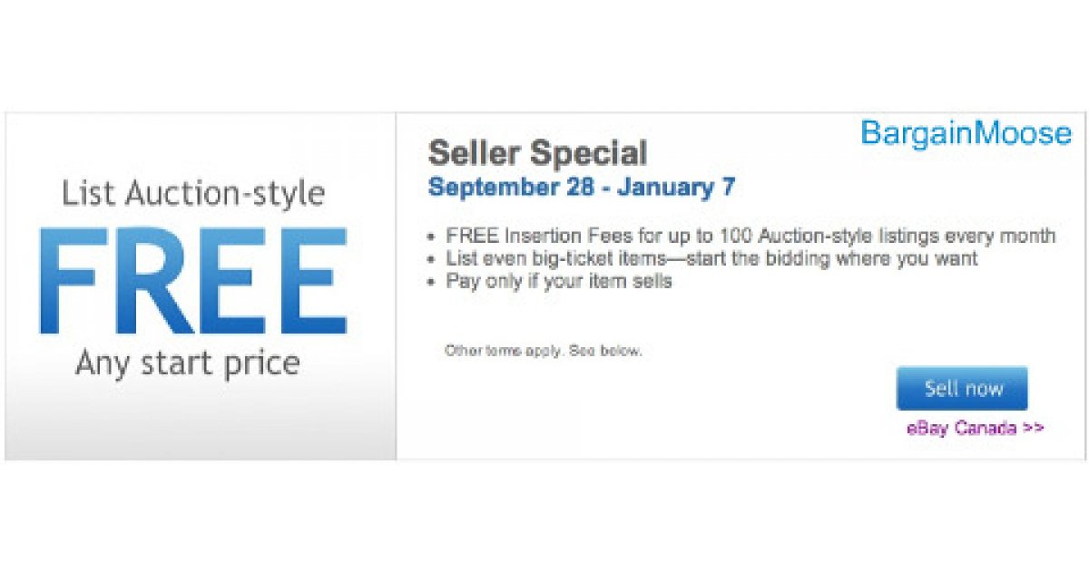 eBay Free Insertion Fees