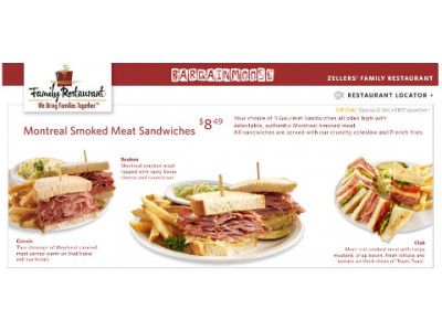 Canadian Freebies: Free Appetizer at Zellers Restaurants