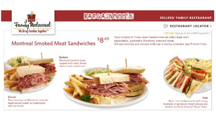 Canadian Freebies: Free Appetizer at Zellers Restaurants