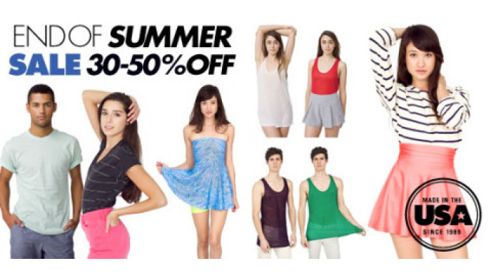 American Apparel: End of Summer Sale 30 - 50% Off