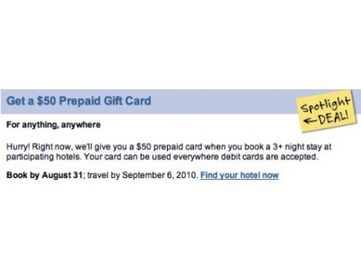 Expedia.ca: $50 Prepaid Card with 3+ Night Stay