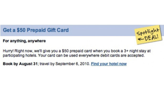 Expedia.ca: $50 Prepaid Card with 3+ Night Stay