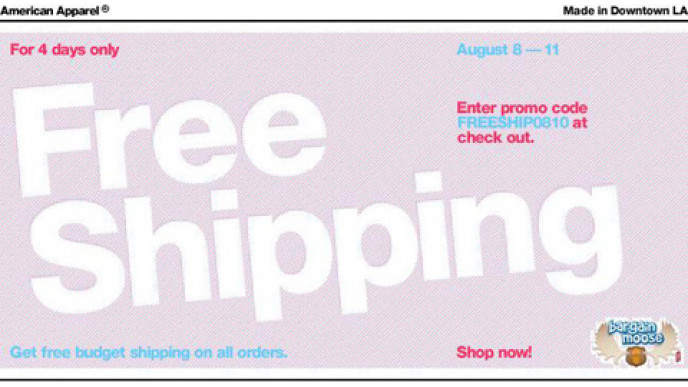 American Apparel Canada Free Shipping Code