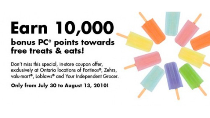 10,000 Bonus President's Choice Points For PC Credit Card Holders (ON Only)