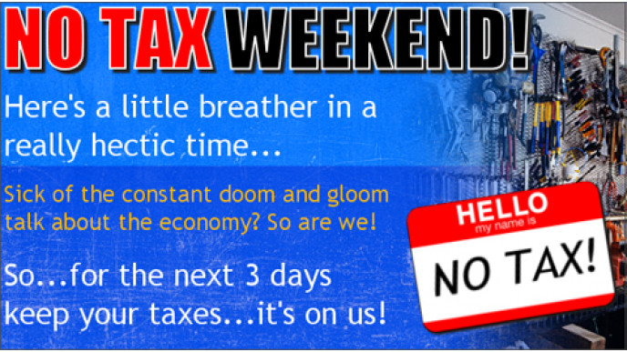 Boss Tools Canada: No Tax Weekend