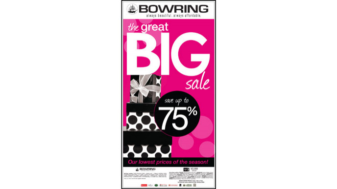 Bowring Canada: Up to 75% Off Sale