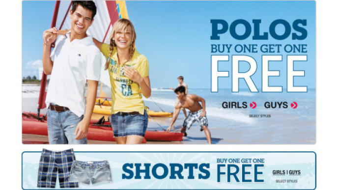 Aeropostale: BOGO Free Shorts + Polo Shirts