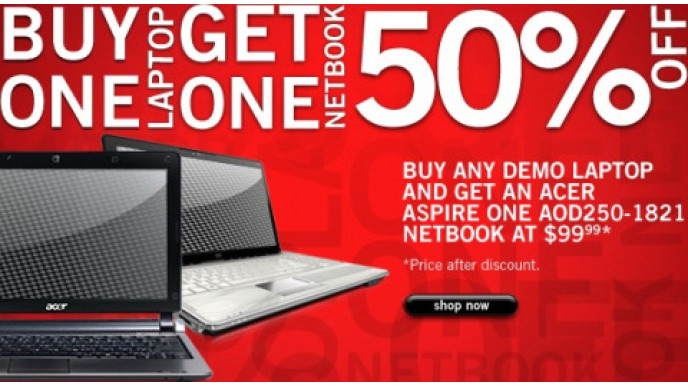 TheSource.ca: Buy 1 Laptop Get Demo Netbook for $99.99