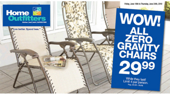 Home Outfitters Deal: $29 Zero Gravity Loungers