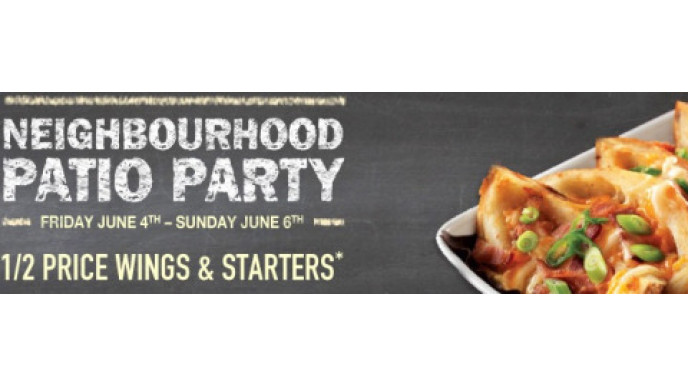 Kelseys: 1/2 Price Wings + Starters *This Weekend Only*