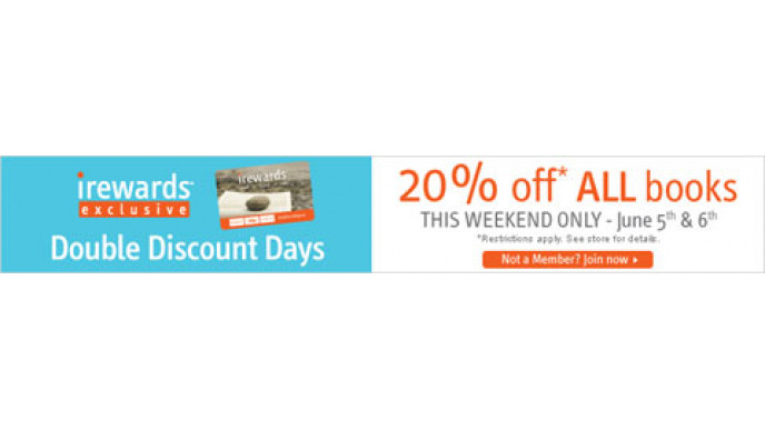 Chapters Indigo 20% Discount For Irewards Members This Weekend